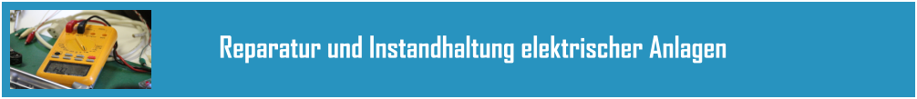 Reparatur und Instandhaltung elektrischer Anlagen